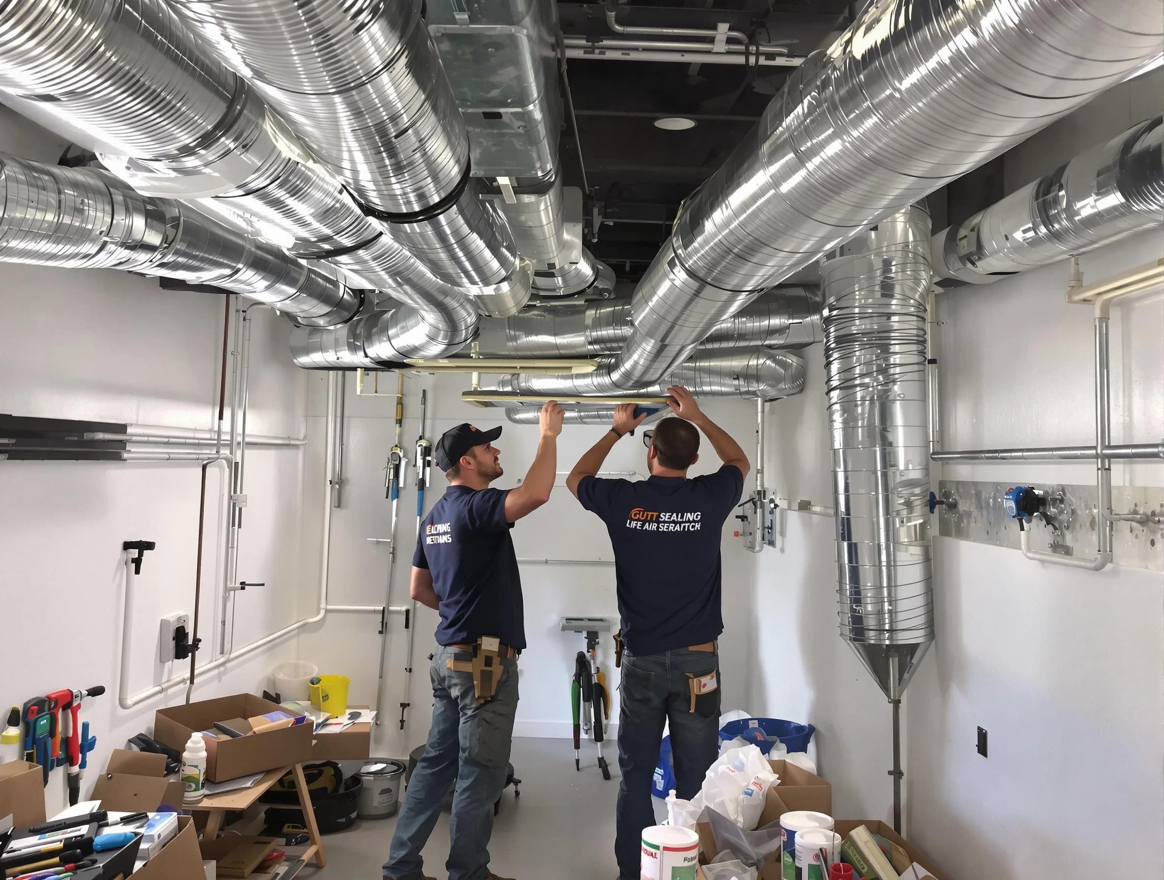 Mountain Green Air Duct Cleaning technician applying professional duct sealing solutions in Mountain Green