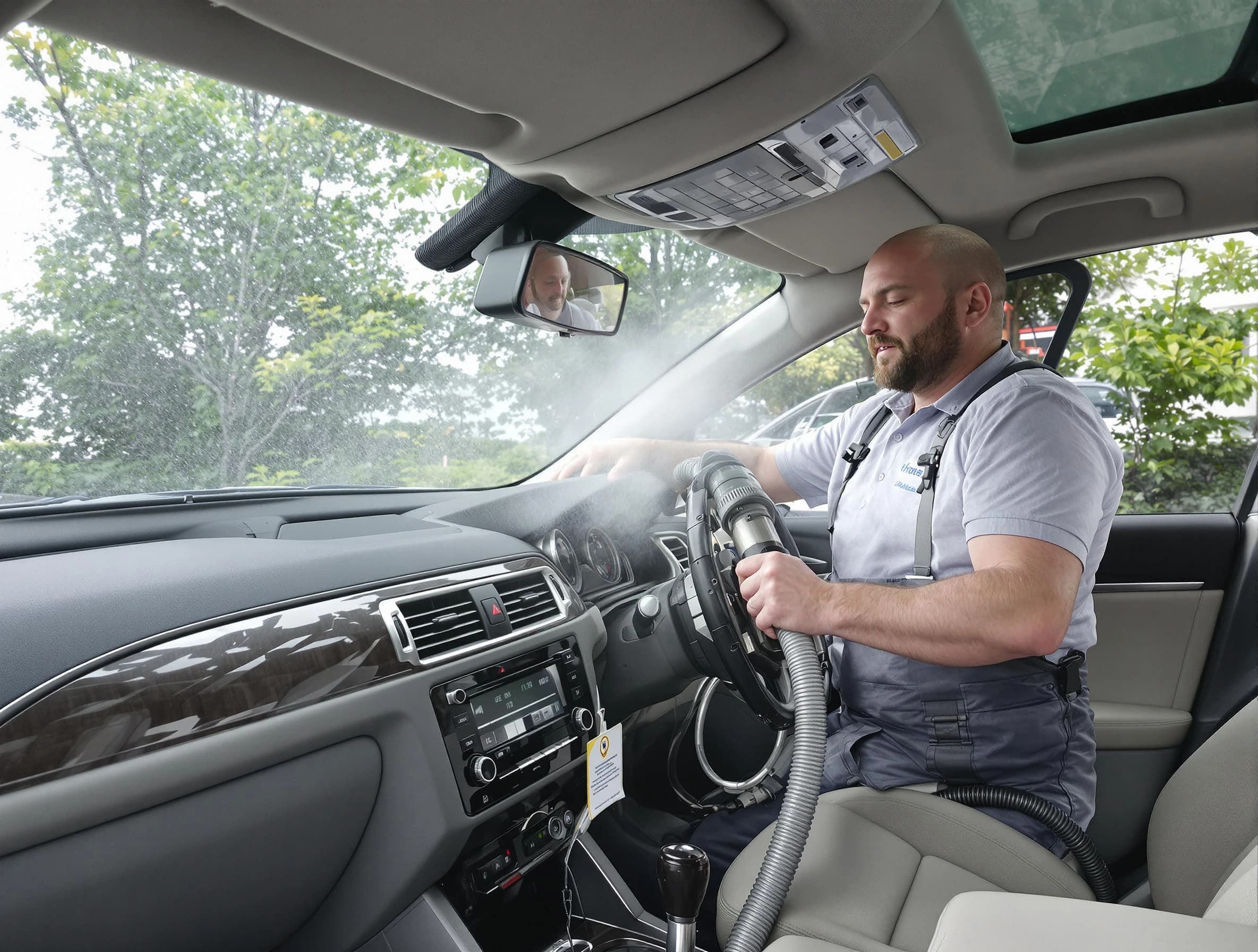 Mountain Green Air Duct Cleaning specialist performing professional car duct cleaning in Mountain Green