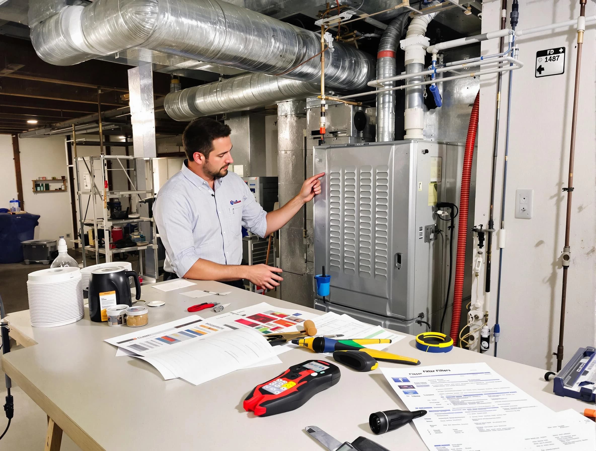 Mountain Green Air Duct Cleaning inspector conducting detailed filter system evaluation using professional diagnostic tools in Mountain Green