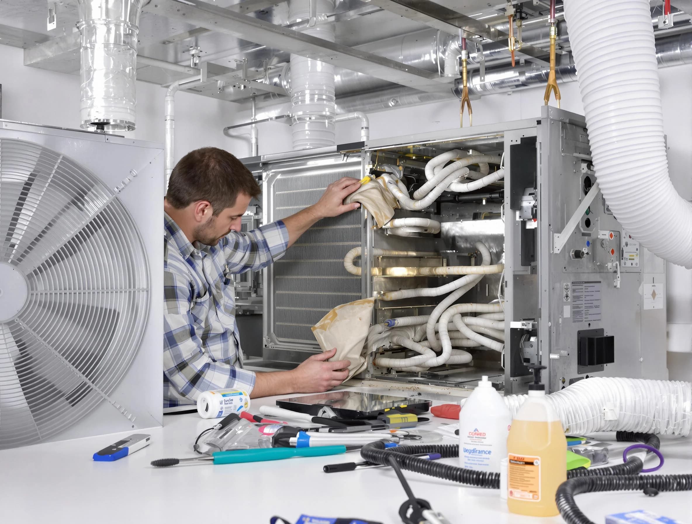 Mountain Green Air Duct Cleaning specialist performing precision AC coil cleaning in Mountain Green